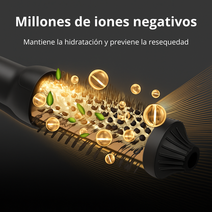 Cepillo Iónico Cerámica + Turmalina | Volumen, Ondas y Alaciado en Minutos